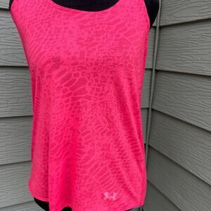 Under Armour semi fitted, Heat Gear, racer back with knot, tank women's size S
